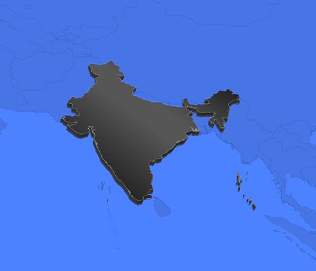 Political map of India with the several states.のイラスト素材