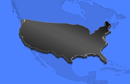 Political map of the United States with the several states.のイラスト素材