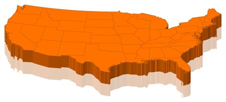 Political map of the United States with the several states. Political map of the United States with the several states.