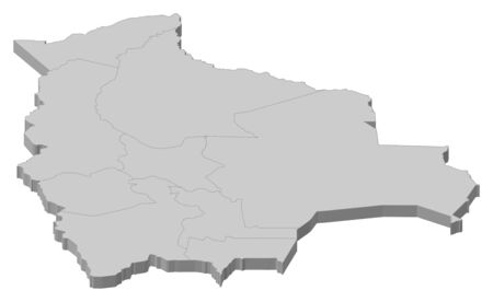 Political map of Bolivia with the several departments.のイラスト素材