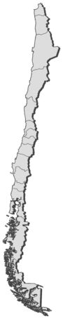 Political map of Chile with the several regions.のイラスト素材