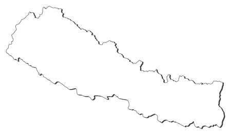 Political map of Nepal with the several zones.のイラスト素材