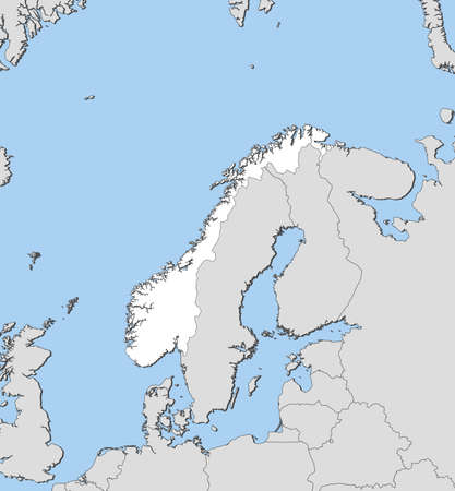 Political map of Norway with the several counties.のイラスト素材
