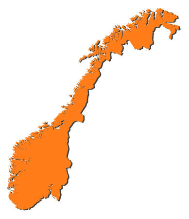Political map of Norway with the several counties.のイラスト素材