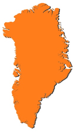 Political map of Greenland with the several municipalities.のイラスト素材