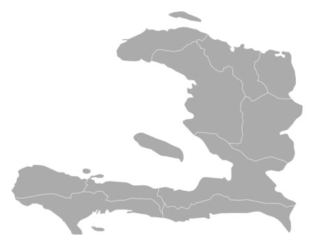 Political map of Haiti with the several departments.のイラスト素材
