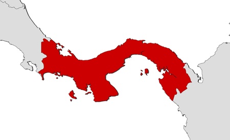 Political map of Panama with the several provinces.のイラスト素材