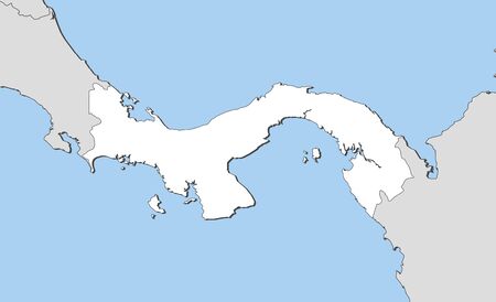 Political map of Panama with the several provinces.のイラスト素材