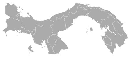 Political map of Panama with the several provinces.のイラスト素材