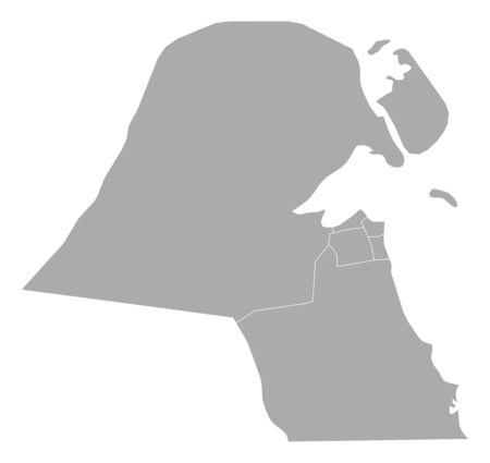 Political map of Kuwait with the several governorates.のイラスト素材