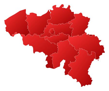 Political map of Belgium with the several states.のイラスト素材