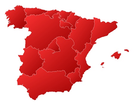 Political map of Spain with the several regions.のイラスト素材
