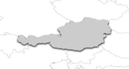 Political map of Austria with the several states.の写真素材