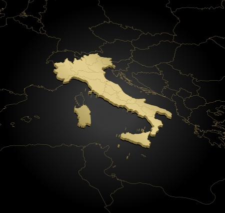 Political map of Italy with the several regions. Political map of Italy with the several regions.
