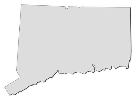 Map of Connecticut, a state of United States.のイラスト素材