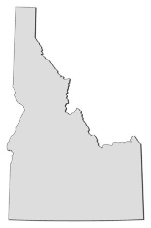 Map of Idaho, a state of United States.のイラスト素材