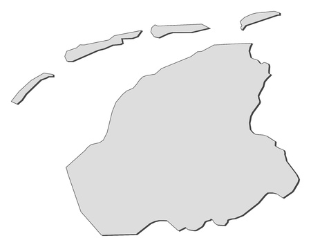 Map of Friesland, a province of Netherlands.のイラスト素材