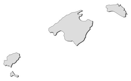 Map of Balearic Islands, a region of Spain.のイラスト素材