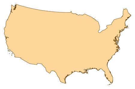 Map of United States with the several provinces.のイラスト素材