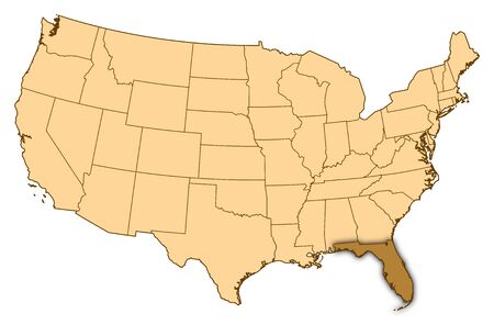 Map of United States where Florida is highlighted. Map of United States where Florida is highlighted.