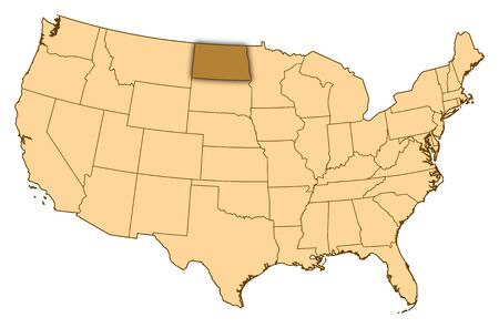 Map of United States where North Dakota is highlighted. Map of United States where North Dakota is highlighted.