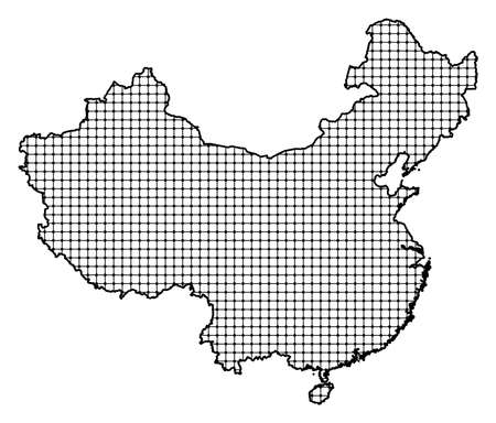 Map of China, shaded.のイラスト素材