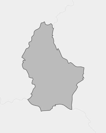 Map of Luxembourg and nearby countries, Luxembourg is highlighted in gray.のイラスト素材