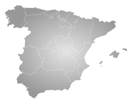 Map of Spain, filled with a radial gradient.のイラスト素材