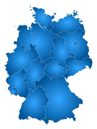 Map of Germany with the provinces, filled with a radial gradient.のイラスト素材