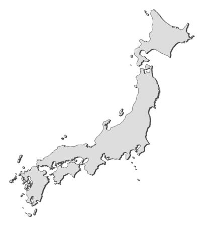 Map of Japan, filled in gray.のイラスト素材