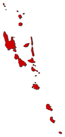 Map of Vanuatu with the provinces, colored in red.のイラスト素材