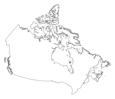 Map of Canada as a black contour line.のイラスト素材