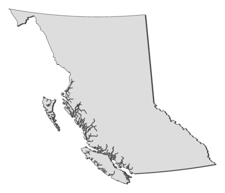 Map of British Columbia, a province of Canada.のイラスト素材