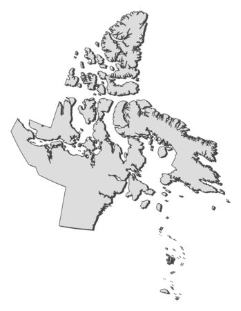 Map of Nunavut, a province of Canada.のイラスト素材