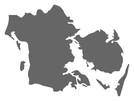 Map of South Denmark, a province of Danmark.のイラスト素材