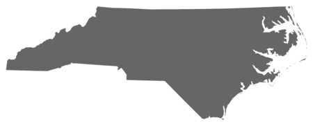 Map of North Carolina, a province of United States.のイラスト素材