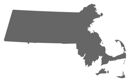 Map of Massachusetts, a province of United States.のイラスト素材