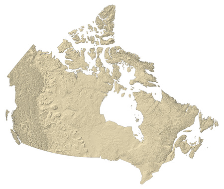 Map of Canada with shaded relief.の写真素材