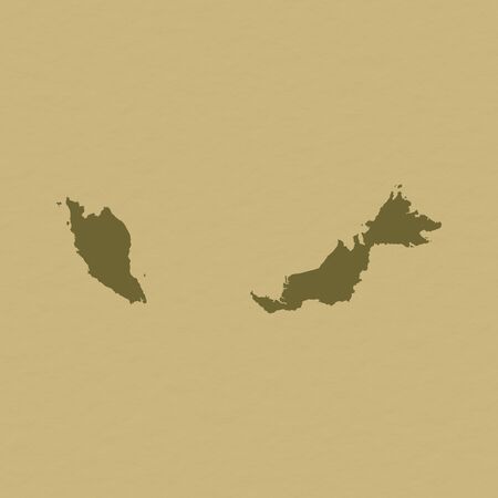 Map of Malaysia on historic paper.の写真素材