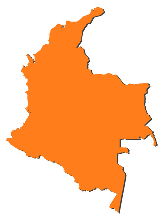 Map of Colombia, filled in orange.のイラスト素材