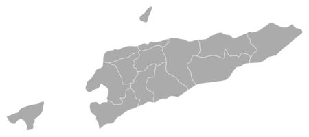 Map of East Timor with the provinces.のイラスト素材