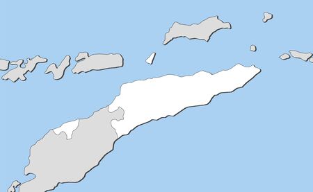 Map of East Timor and nearby countries, East Timor is highlighted in white.のイラスト素材