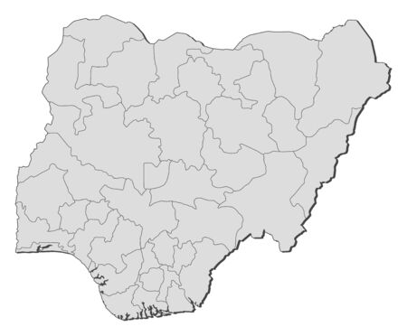 Map of Nigeria with the provinces.のイラスト素材