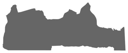 Map of South, a province of Cameroon.のイラスト素材