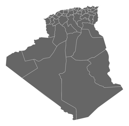 Map of Algeria as a dark area.のイラスト素材