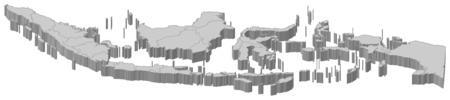 Map of Indonesia as a gray piece.のイラスト素材