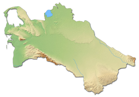 Relief map of Turkmenistan with shaded relief.の写真素材
