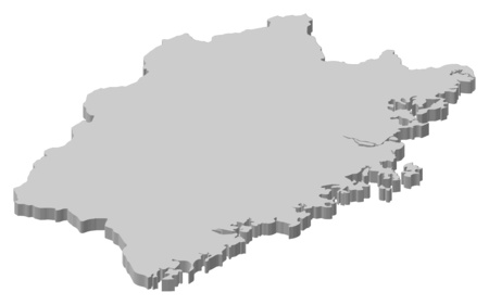 Map of Fujian, a province of China.のイラスト素材