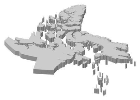 Map of Nunavut, a province of Canada.のイラスト素材