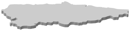 Map of Asturias, a province of Spain.のイラスト素材